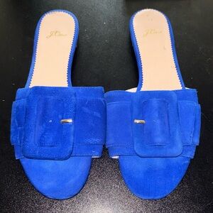 ****** 2 for $25 ***** Lightly worn cobalt blue suede Jcrew sandals sz 7